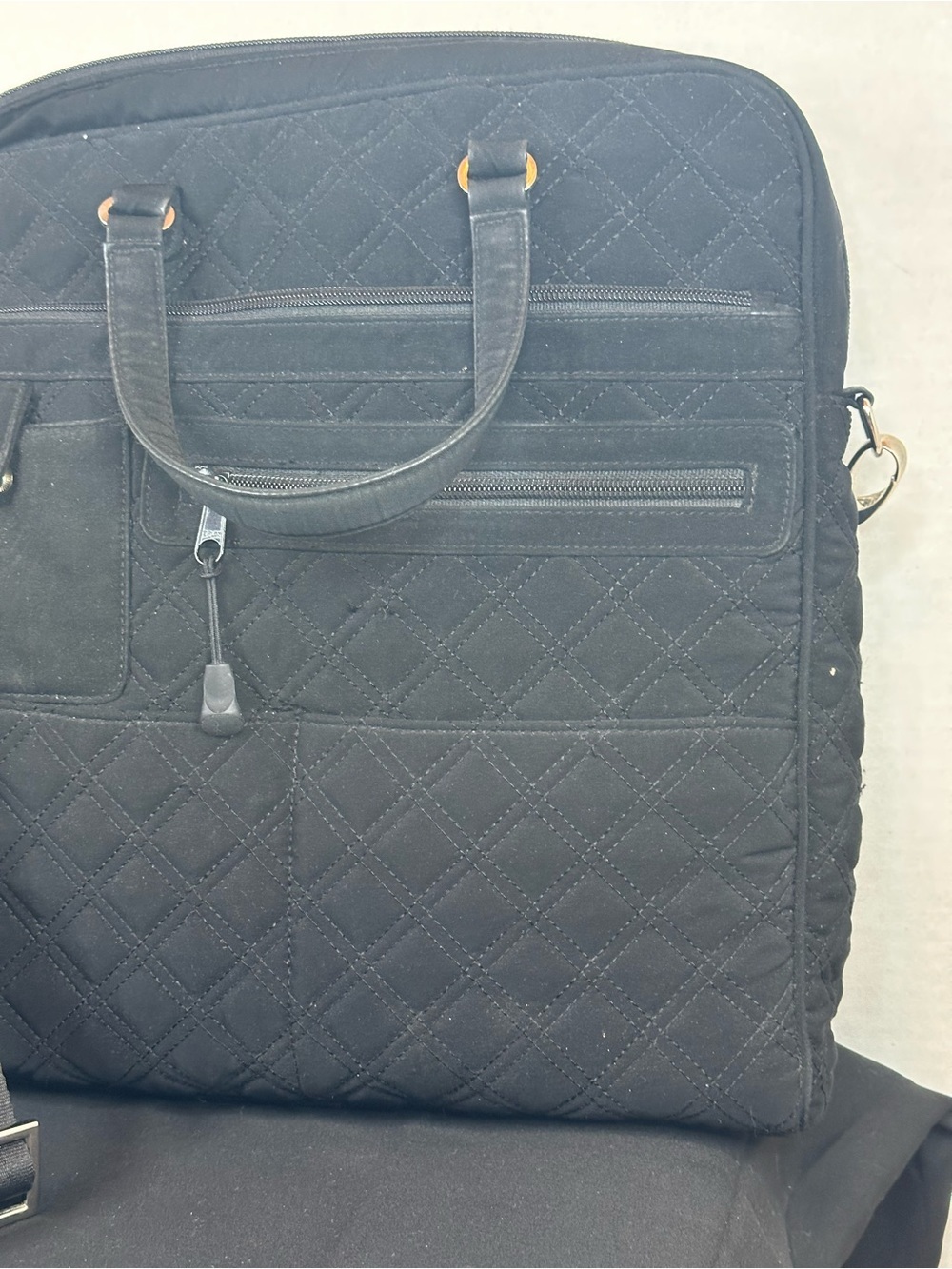Vera Bradley Black Quilted Laptop Bag with Shoulder Strap - Picture 3 of 8